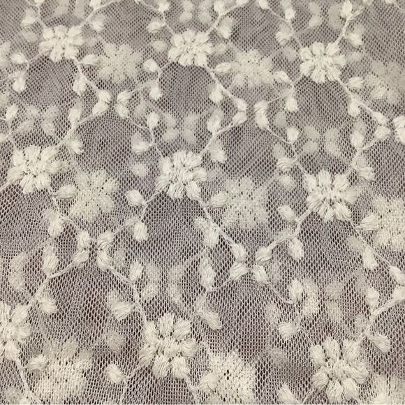 American Rag Cream Fairycore Sheer Floral Lace Blouse Size Small - Picture 7 of 12